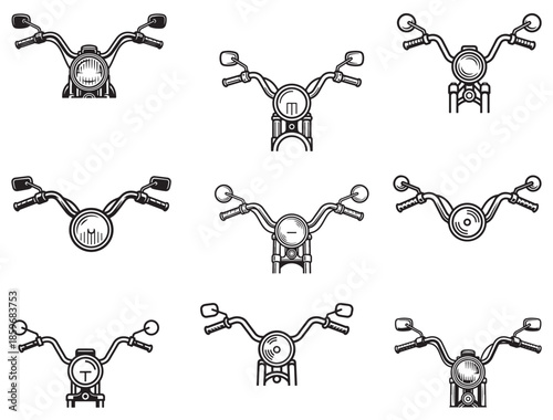 CLASSIC MOTORCYCLE FRONT SILHOUETT