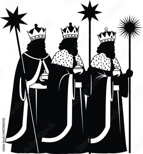 Three wise men with stars