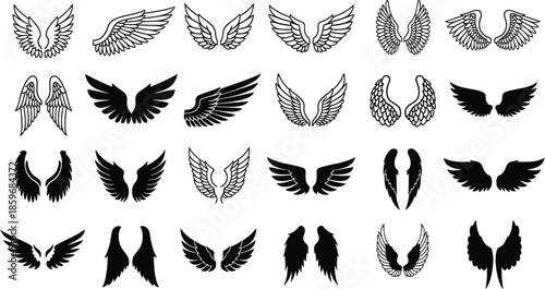 Collection of angel wing silhouettes