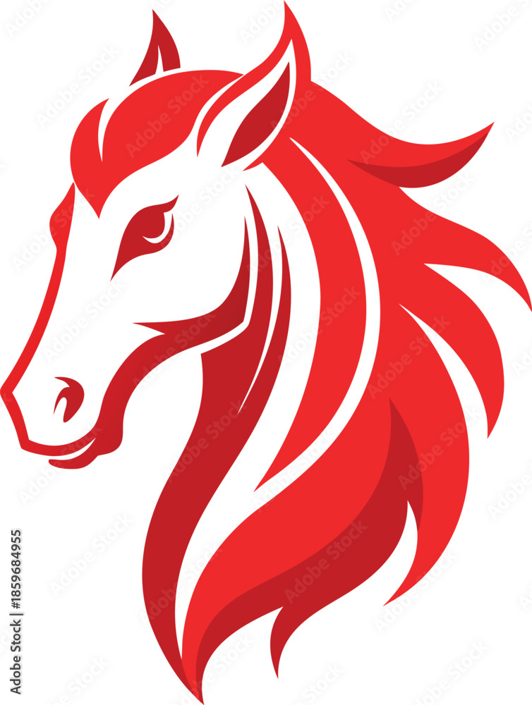 Obraz premium Vector Illustration Horse Head Profile Design
