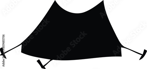 Stylish Black Camping Tent Icon for Outdoor Adventures