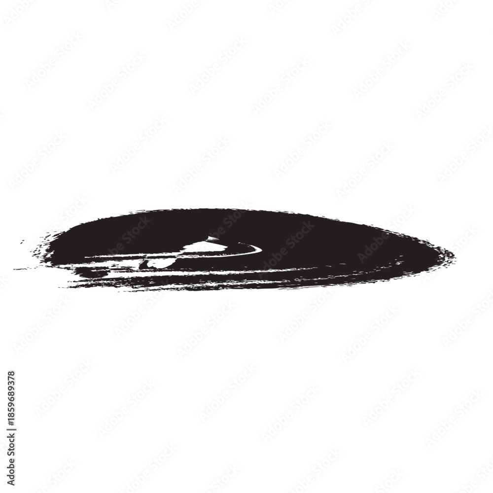 Fototapeta premium Abstract Black Brush Stroke Shape on White Background.