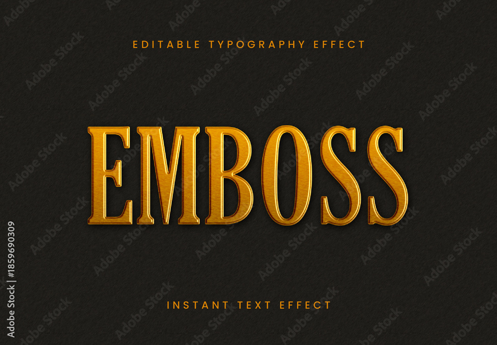 Emboss Lettering Sign Gold Golden Stamped Gold Text Effect Emboss Retro Gradient Font Stock ...
