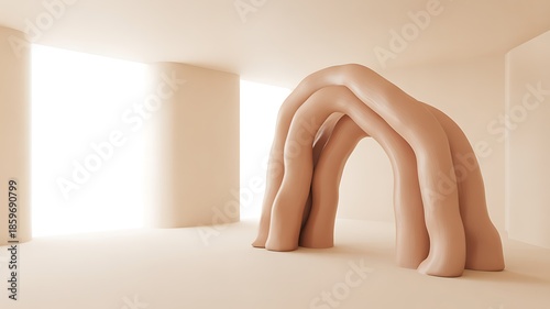 Abstract leg structure in minimalist space