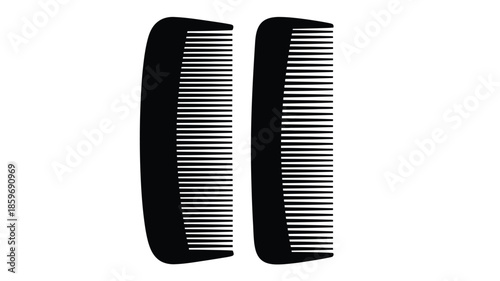 Two black barber combs side by side on a plain white background