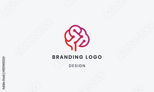 Human brain line icon vector