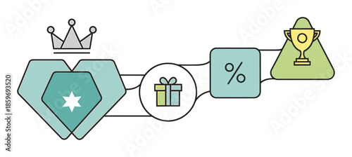 Customer Loyalty Reward Program Flat Vector Illustration