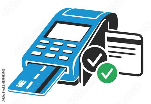 Modern Duotone Credit Card Payment Vector - High Contrast Two-Color Finance Graphic