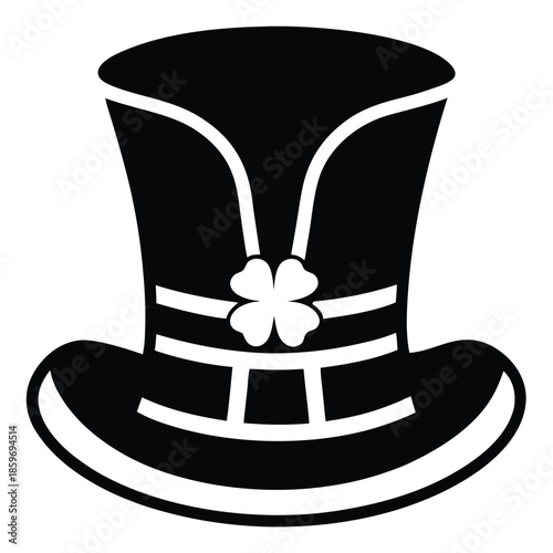 leprechaun hat line art silhouette vector illustration