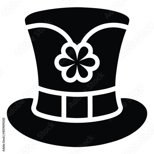 leprechaun hat line art silhouette vector illustration