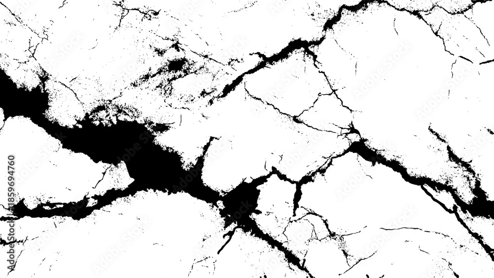 Naklejka premium cracked white marble texture with black veins and cracks