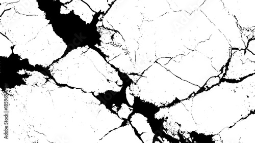 Cracked surface with black lines and white background
