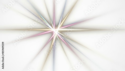 Abstract starburst design with radiating lines and soft colors on white background