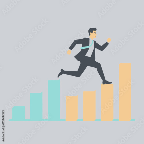 Teacher Pointing Illustration – Professional Instructor Presentation Vector Art