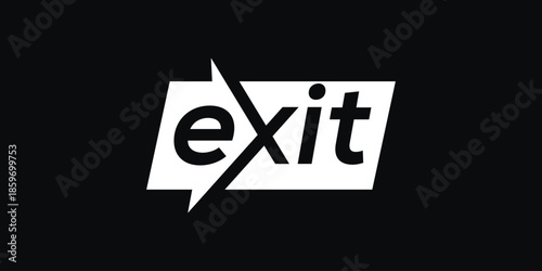 typography text exit logo design, square business symbol vector icon