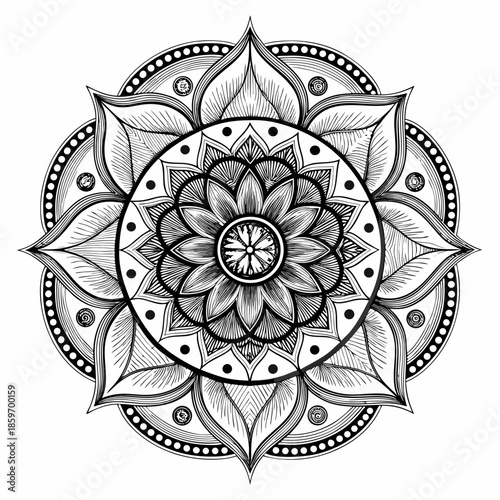 Ornamental Mandala Lace Circle Pattern Design