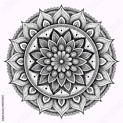 Golden ornate mandala floral circular pattern vector design