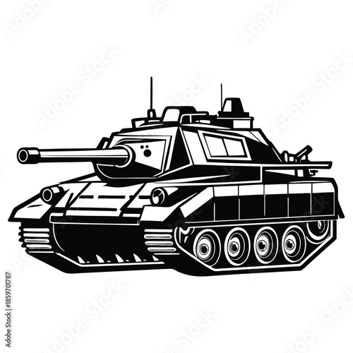black tank drawing, side view, military clip art preview