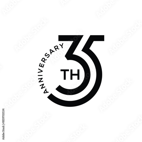 Fotografie thirty-five th logo design, anniversary graphic vector concept icon template