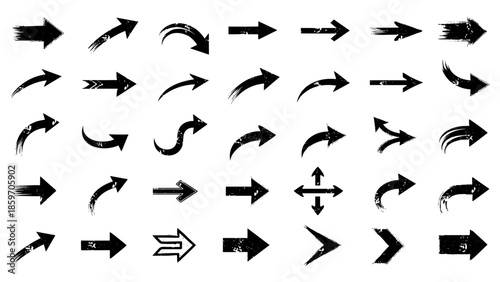 Collection of various arrows in different styles and directions