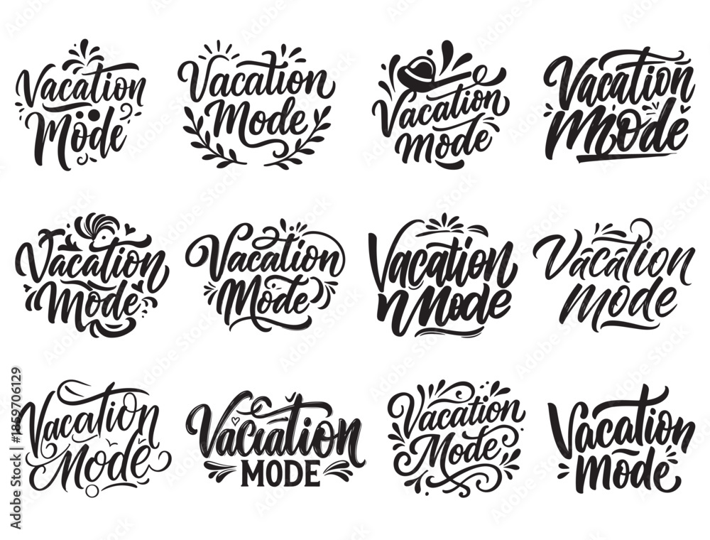 Fototapeta premium ACATION MODE TYPOGRAPHY