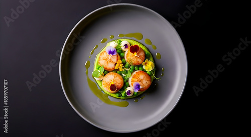 Top View Luxury Fine Dining Plate