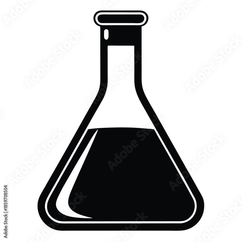 science flask line art silhouette vector illustration