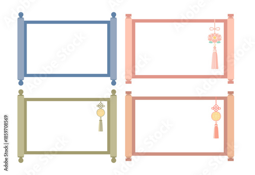 Traditional Korean Hanging Scroll Illustration for Holidays