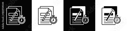 Sla Tracking Icon With Variatif Black White Minimal Style