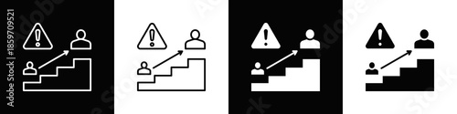 Escalation Matrix Icon With Variatif Black White Minimal Style