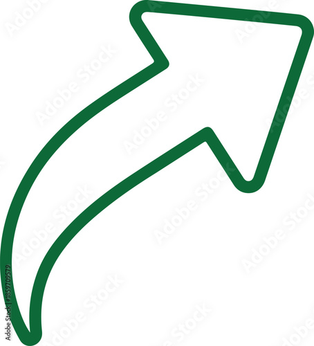 Green arrow pointing upwards vector Illustration