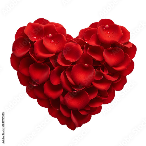 Heart shaped arrangement of red roses