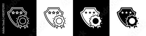 Authenticity Icon With Variatif Black White Minimal Style