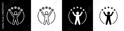 Confidence Icon With Variatif Black White Minimal Style