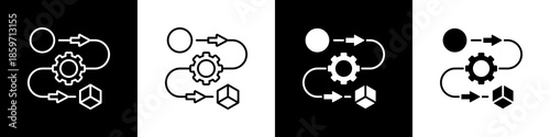 Transformation Icon With Variatif Black White Minimal Style