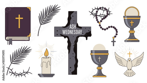 Ash Wednesday religious symbols and cross 1