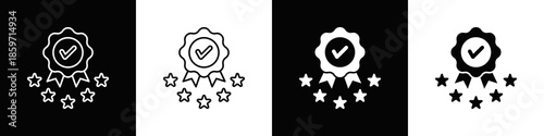 Quality Standard Icon With Variatif Black White Minimal Style
