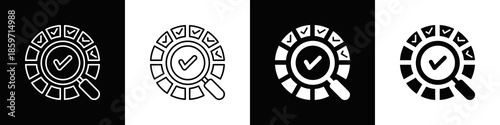 Assessment Icon With Variatif Black White Minimal Style