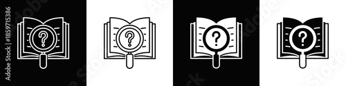 Scrutiny Icon With Variatif Black White Minimal Style