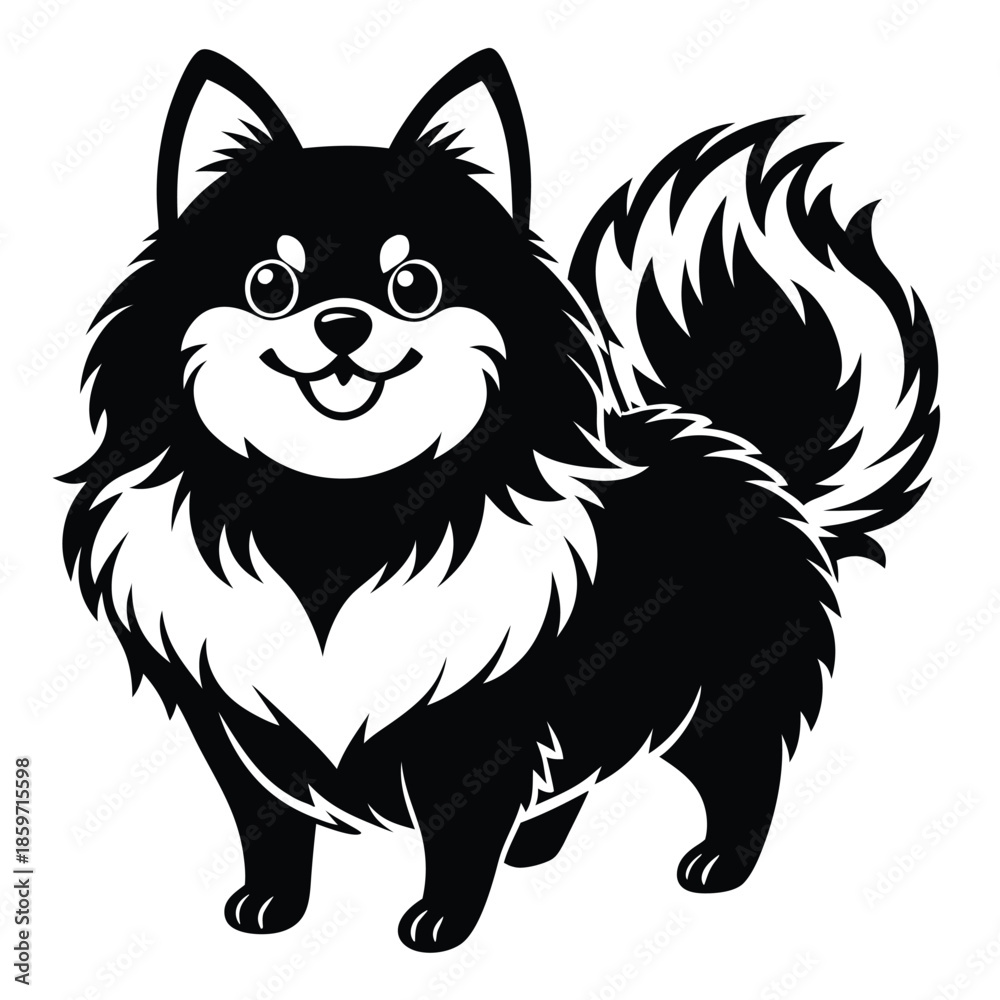 Fototapeta premium persian cat line art silhouette vector illustration