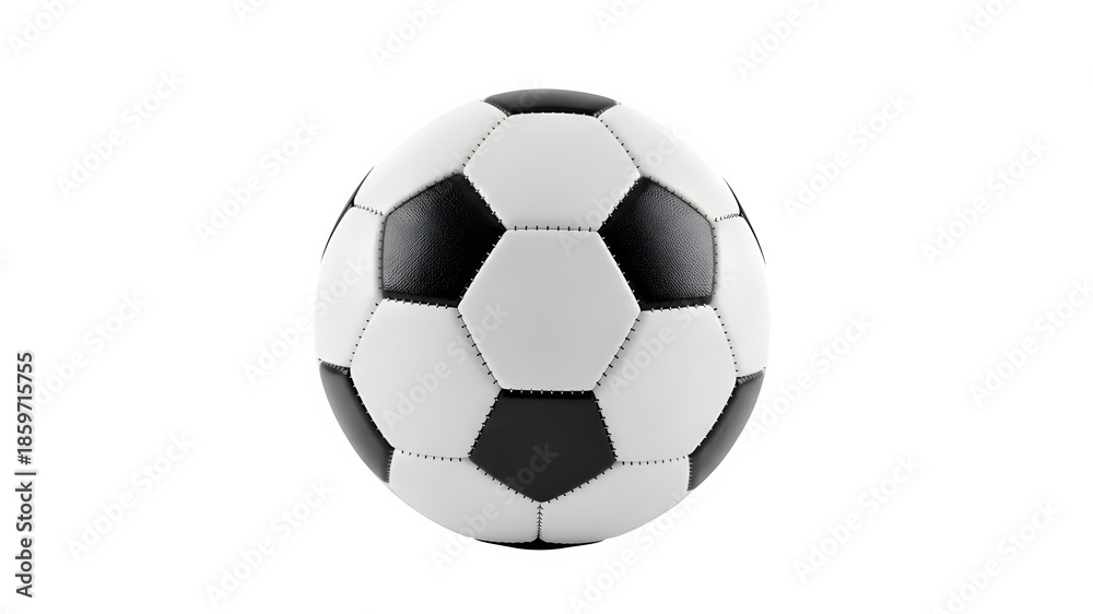 Fototapeta premium Classic black and white soccer ball isolated on a dark background