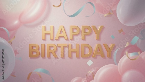 Colorful Balloons and Decorations Celebrate a Special Event With Happy Birthd...