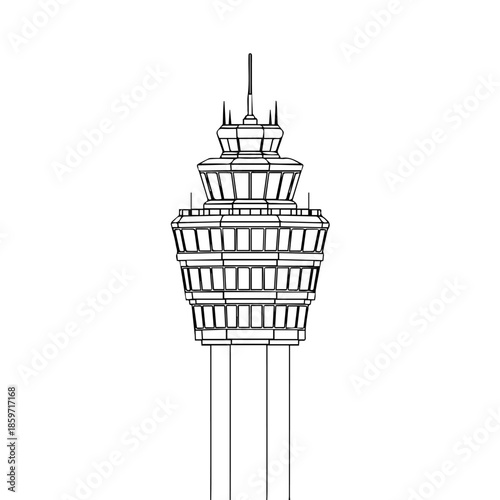 Modern skyscraper with antenna