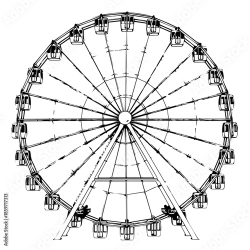 Classic ferris wheel at night