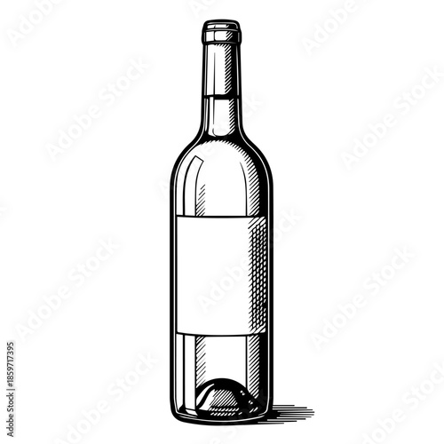 Empty wine bottle illustration