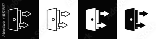 Exit Icon With Variatif Black White Minimal Style