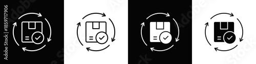 Product Lifecycle Icon With Variatif Black White Minimal Style