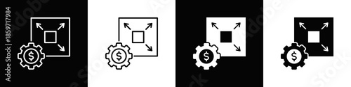 Scalability Icon With Variatif Black White Minimal Style