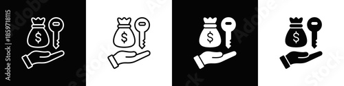 Business Opportunity Icon With Variatif Black White Minimal Style
