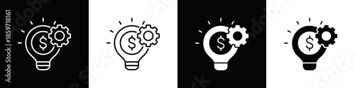 Business Innovation Icon With Variatif Black White Minimal Style